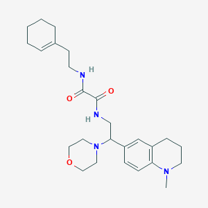 molecular formula C26H38N4O3 B2440323 N-(2-cyclohex-1-en-1-ylethyl)-N'-[2-(1-methyl-1,2,3,4-tetrahydroquinolin-6-yl)-2-morpholin-4-ylethyl]ethanediamide CAS No. 921924-69-8