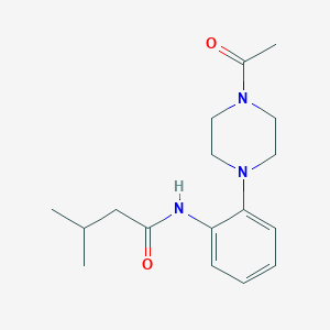 molecular formula C17H25N3O2 B244033 N-[2-(4-acetylpiperazin-1-yl)phenyl]-3-methylbutanamide 