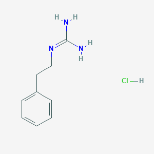 molecular formula C9H14ClN3 B2440330 1-Phenethylguanidine hydrochloride CAS No. 2235-99-6; 49755-46-6