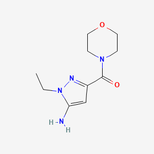 molecular formula C10H16N4O2 B2440331 1-ethyl-3-(morpholin-4-ylcarbonyl)-1H-pyrazol-5-amine CAS No. 1856030-14-2