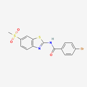 molecular formula C15H11BrN2O3S2 B2440338 4-溴-N-[6-(甲磺基)-1,3-苯并噻唑-2-基]苯甲酰胺 CAS No. 349613-38-3