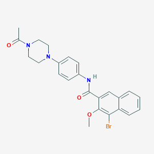 molecular formula C24H24BrN3O3 B244034 N-[4-(4-acetylpiperazin-1-yl)phenyl]-4-bromo-3-methoxynaphthalene-2-carboxamide 