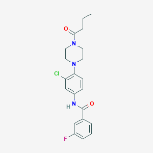 molecular formula C21H23ClFN3O2 B244035 N-[4-(4-butyryl-1-piperazinyl)-3-chlorophenyl]-3-fluorobenzamide 