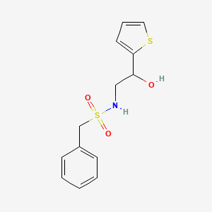 molecular formula C13H15NO3S2 B2440352 N-(2-hydroxy-2-(thiophen-2-yl)ethyl)-1-phenylmethanesulfonamide CAS No. 1351586-38-3