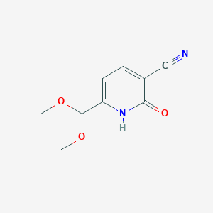 molecular formula C9H10N2O3 B2440353 6-(Dimethoxymethyl)-2-oxo-1,2-dihydropyridine-3-carbonitrile CAS No. 156459-19-7