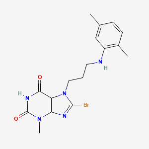 molecular formula C17H20BrN5O2 B2440354 8-bromo-7-{3-[(2,5-dimethylphenyl)amino]propyl}-3-methyl-2,3,6,7-tetrahydro-1H-purine-2,6-dione CAS No. 927065-20-1