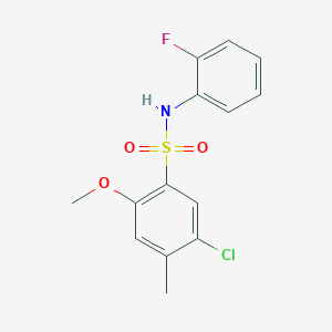 molecular formula C14H13ClFNO3S B2440356 5-Chloro-N-(2-fluorophenyl)-2-methoxy-4-methylbenzenesulfonamide CAS No. 2415571-15-0