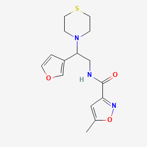 molecular formula C15H19N3O3S B2440358 N-(2-(furan-3-yl)-2-thiomorpholinoethyl)-5-methylisoxazole-3-carboxamide CAS No. 2034571-72-5