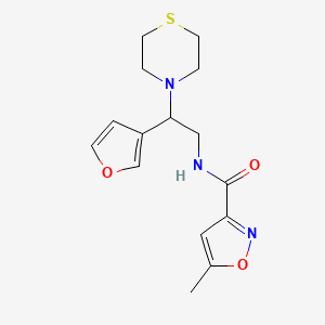 molecular formula C15H19N3O3S B2440358 N-(2-(フラン-3-イル)-2-チオモルホリノエチル)-5-メチルイソキサゾール-3-カルボキサミド CAS No. 2034571-72-5