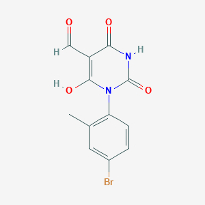 molecular formula C12H9BrN2O4 B2440359 (5Z)-1-(4-溴-2-甲基苯基)-5-(羟甲亚基)嘧啶-2,4,6(1H,3H,5H)-三酮 CAS No. 1147377-43-2
