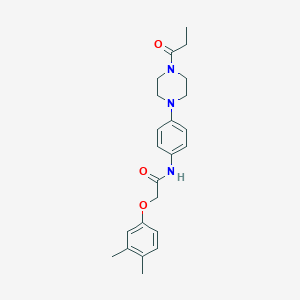 2-(3,4-dimethylphenoxy)-N-[4-(4-propanoylpiperazin-1-yl)phenyl]acetamide