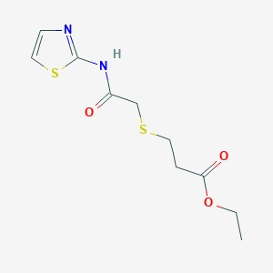 molecular formula C10H14N2O3S2 B2440361 Ethyl 3-((2-oxo-2-(thiazol-2-ylamino)ethyl)thio)propanoate CAS No. 403836-07-7