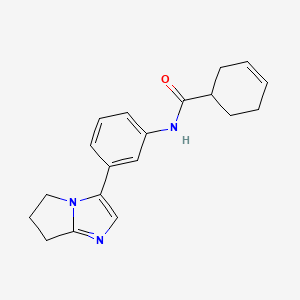 N-(3-(6,7-dihydro-5H-pyrrolo[1,2-a]imidazol-3-yl)phenyl)cyclohex-3-enecarboxamide