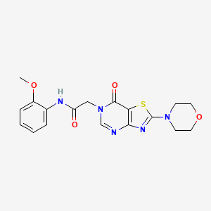 molecular formula C18H19N5O4S B2440369 N-(2-甲氧基苯基)-2-(2-吗啉基-7-氧代噻唑并[4,5-d]嘧啶-6(7H)-基)乙酰胺 CAS No. 1224002-54-3