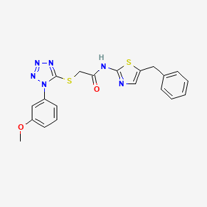 molecular formula C20H18N6O2S2 B2440378 N-(5-benzyl-1,3-thiazol-2-yl)-2-[1-(3-methoxyphenyl)tetrazol-5-yl]sulfanylacetamide CAS No. 878701-85-0