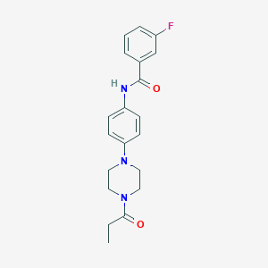 3-fluoro-N-[4-(4-propanoylpiperazin-1-yl)phenyl]benzamide