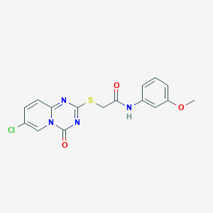 2-(7-chloro-4-oxopyrido[1,2-a][1,3,5]triazin-2-yl)sulfanyl-N-(3-methoxyphenyl)acetamide