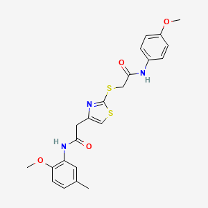 N-(2-methoxy-5-methylphenyl)-2-(2-((2-((4-methoxyphenyl)amino)-2-oxoethyl)thio)thiazol-4-yl)acetamide