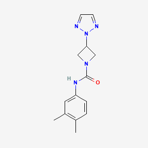 molecular formula C14H17N5O B2440389 N-(3,4-Dimethylphenyl)-3-(triazol-2-yl)azetidine-1-carboxamide CAS No. 2320925-76-4