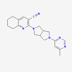 molecular formula C21H24N6 B2440390 2-[5-(6-Methylpyrimidin-4-yl)-octahydropyrrolo[3,4-c]pyrrol-2-yl]-5,6,7,8-tetrahydroquinoline-3-carbonitrile CAS No. 2198914-89-3