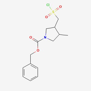 Benzyl 3-((chlorosulfonyl)methyl)-4-methylpyrrolidine-1-carboxylate