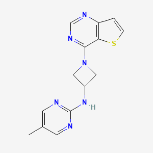 molecular formula C14H14N6S B2440406 5-Methyl-N-(1-thieno[3,2-d]pyrimidin-4-ylazetidin-3-yl)pyrimidin-2-amine CAS No. 2415555-92-7