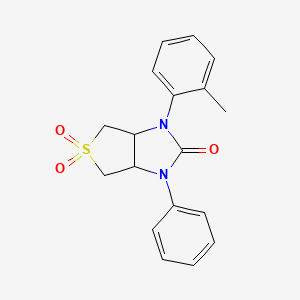 molecular formula C18H18N2O3S B2440414 1-phenyl-3-(o-tolyl)tetrahydro-1H-thieno[3,4-d]imidazol-2(3H)-one 5,5-dioxide CAS No. 324780-52-1