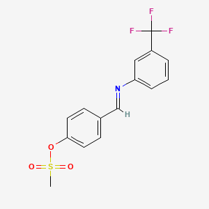 molecular formula C15H12F3NO3S B2440415 4-(((3-(三氟甲基)苯基)亚氨基)甲基)苯甲磺酸盐 CAS No. 331460-67-4