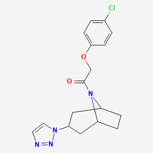 molecular formula C17H19ClN4O2 B2440418 2-(4-chlorophenoxy)-1-[3-(1H-1,2,3-triazol-1-yl)-8-azabicyclo[3.2.1]octan-8-yl]ethan-1-one CAS No. 2189498-47-1