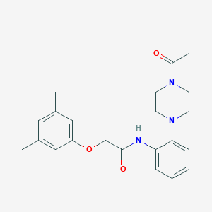 2-(3,5-dimethylphenoxy)-N-[2-(4-propanoylpiperazin-1-yl)phenyl]acetamide