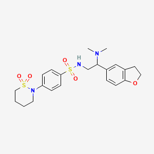 molecular formula C22H29N3O5S2 B2440420 N-(2-(2,3-dihydrobenzofuran-5-yl)-2-(dimethylamino)ethyl)-4-(1,1-dioxido-1,2-thiazinan-2-yl)benzenesulfonamide CAS No. 1428356-18-6
