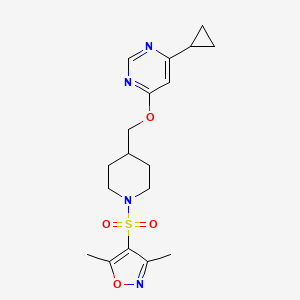 4-((4-(((6-Cyclopropylpyrimidin-4-yl)oxy)methyl)piperidin-1-yl)sulfonyl)-3,5-dimethylisoxazole