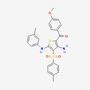 molecular formula C26H24N2O4S2 B2440428 (3-氨基-5-(间甲苯胺)-4-甲苯磺酰基噻吩-2-基)(4-甲氧苯基)甲酮 CAS No. 890820-71-0