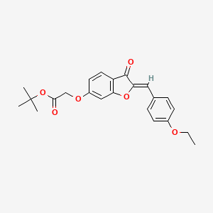 molecular formula C23H24O6 B2440432 (Z)-tert-butyl 2-((2-(4-ethoxybenzylidene)-3-oxo-2,3-dihydrobenzofuran-6-yl)oxy)acetate CAS No. 623117-75-9