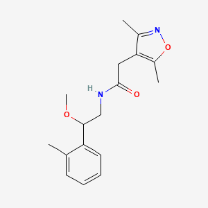 molecular formula C17H22N2O3 B2440439 2-(3,5-dimethylisoxazol-4-yl)-N-(2-methoxy-2-(o-tolyl)ethyl)acetamide CAS No. 1797556-47-8