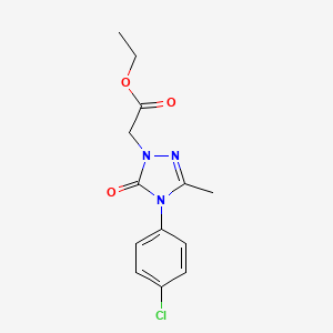 molecular formula C13H14ClN3O3 B2440441 ethyl 2-[4-(4-chlorophenyl)-3-methyl-5-oxo-4,5-dihydro-1H-1,2,4-triazol-1-yl]acetate CAS No. 860786-66-9