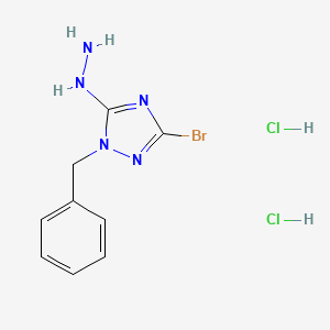 1-Benzyl-3-bromo-5-hydrazino-1H-1,2,4-triazole dihydrochloride