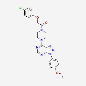 molecular formula C24H24ClN7O3 B2440449 2-(4-氯苯氧基)-1-(4-(3-(4-乙氧苯基)-3H-[1,2,3]三唑并[4,5-d]嘧啶-7-基)哌嗪-1-基)乙酮 CAS No. 920185-70-2