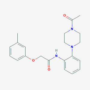 molecular formula C21H25N3O3 B244045 N-[2-(4-acetylpiperazin-1-yl)phenyl]-2-(3-methylphenoxy)acetamide 