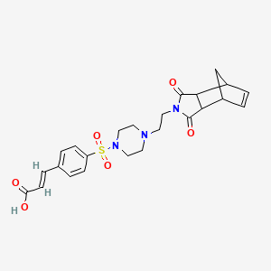 (2E)-3-[4-({4-[2-(1,3-dioxo-1,3,3a,4,7,7a-hexahydro-2H-4,7-methanoisoindol-2-yl)ethyl]piperazin-1-yl}sulfonyl)phenyl]prop-2-enoic acid
