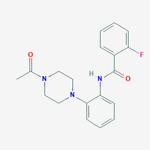 molecular formula C19H20FN3O2 B244046 N-[2-(4-acetylpiperazin-1-yl)phenyl]-2-fluorobenzamide 
