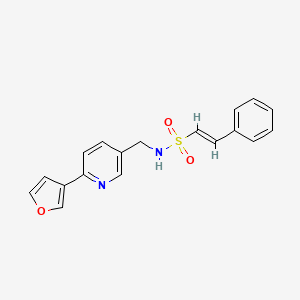 molecular formula C18H16N2O3S B2440463 (E)-N-((6-(furan-3-yl)pyridin-3-yl)methyl)-2-phenylethenesulfonamide CAS No. 2035022-55-8