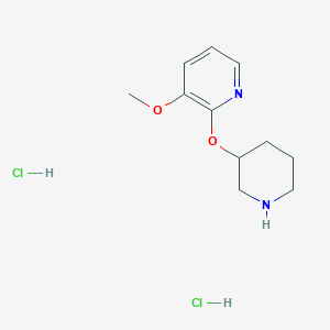 molecular formula C11H18Cl2N2O2 B2440464 3-Methoxy-2-(piperidin-3-yloxy)pyridinedihydrochloride CAS No. 1707361-81-6