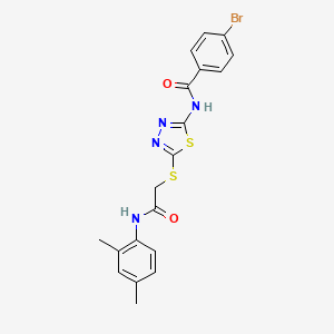 molecular formula C19H17BrN4O2S2 B2440465 4-bromo-N-(5-((2-((2,4-dimethylphenyl)amino)-2-oxoethyl)thio)-1,3,4-thiadiazol-2-yl)benzamide CAS No. 392295-71-5