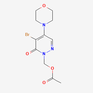 molecular formula C11H14BrN3O4 B2440466 [5-bromo-4-morpholino-6-oxo-1(6H)-pyridazinyl]methyl acetate CAS No. 866018-25-9