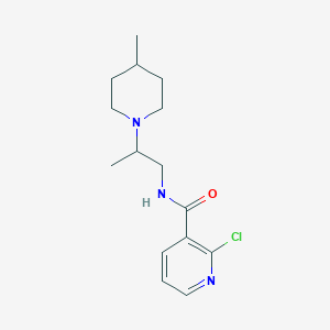 molecular formula C15H22ClN3O B2440468 2-chloro-N-[2-(4-methylpiperidin-1-yl)propyl]pyridine-3-carboxamide CAS No. 1427880-30-5