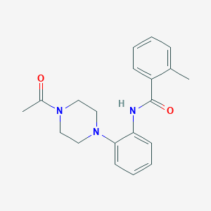 molecular formula C20H23N3O2 B244047 N-[2-(4-acetyl-1-piperazinyl)phenyl]-2-methylbenzamide 