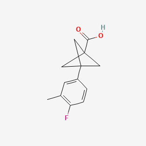 molecular formula C13H13FO2 B2440473 3-(4-Fluoro-3-methylphenyl)bicyclo[1.1.1]pentane-1-carboxylic acid CAS No. 2287309-98-0