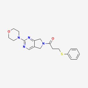 molecular formula C19H22N4O2S B2440477 1-(2-morpholino-5H-pyrrolo[3,4-d]pyrimidin-6(7H)-yl)-3-(phenylthio)propan-1-one CAS No. 2034253-30-8