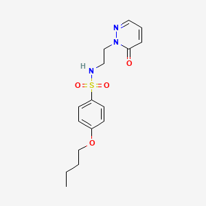 molecular formula C16H21N3O4S B2440480 4-butoxy-N-(2-(6-oxopyridazin-1(6H)-yl)ethyl)benzenesulfonamide CAS No. 1021206-48-3